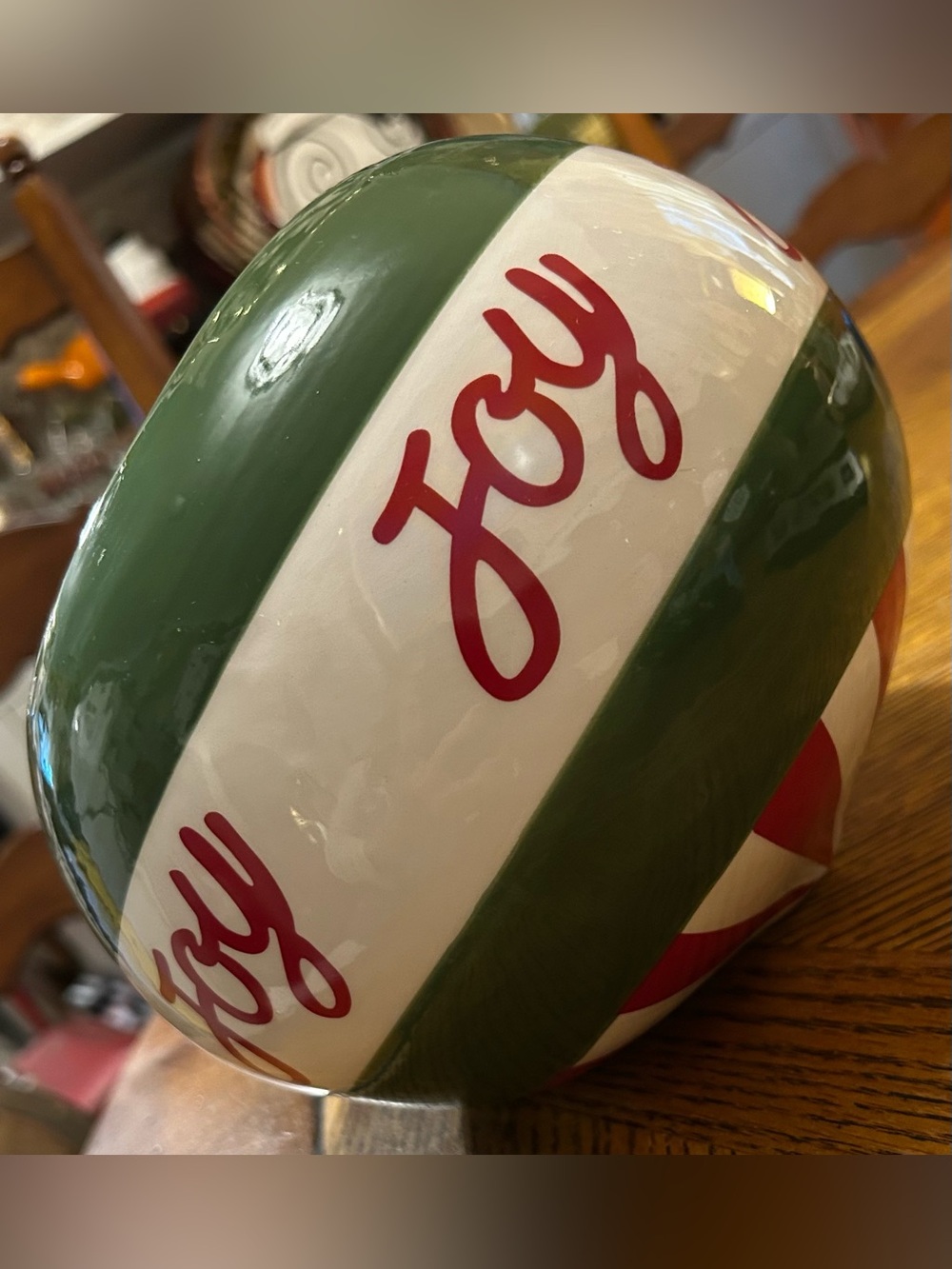 Maker’s Mark Ceramic Holiday 'Joy' Cookie Jar (missing lid)